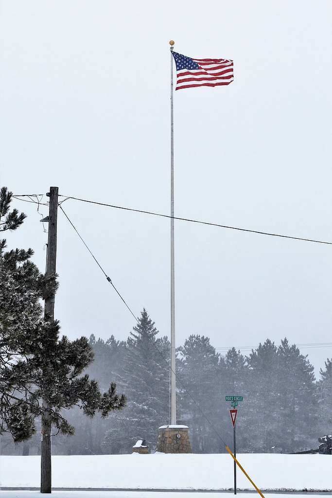 American flag on flag pole